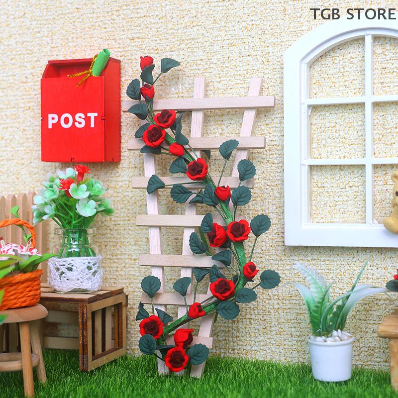 1:12 Dollhouse Plants And Flowers Stand Plants Vine Furniture Home Model Decor Toy Doll House Miniature Accessories