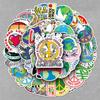50 World Peace Cartoon Stickers: Creative Positive Energy Graffiti for Journals, Phone Cases, Suitcases, and Waterproof Decoration