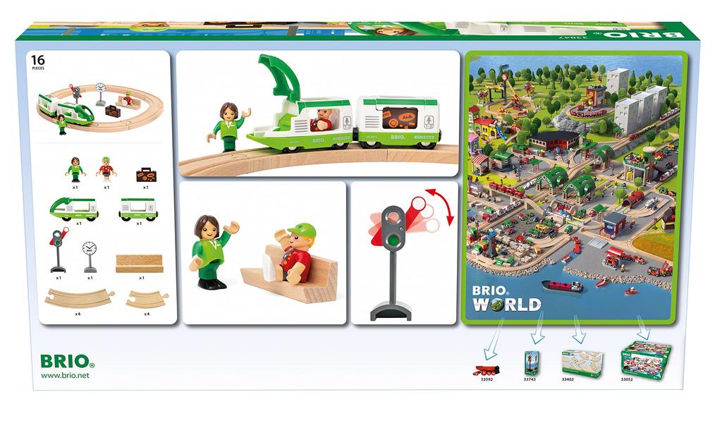 BRIO (Brio World) Train Starter Set, Wooden Tracks, Train, Steam Locomotive, 33847