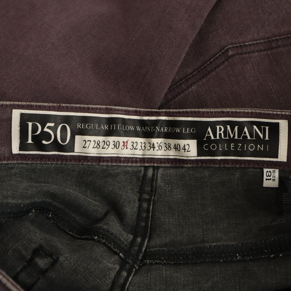 Armani Collezioni P50 Narrow Collar Denim Pants W31 Purple Men's Used