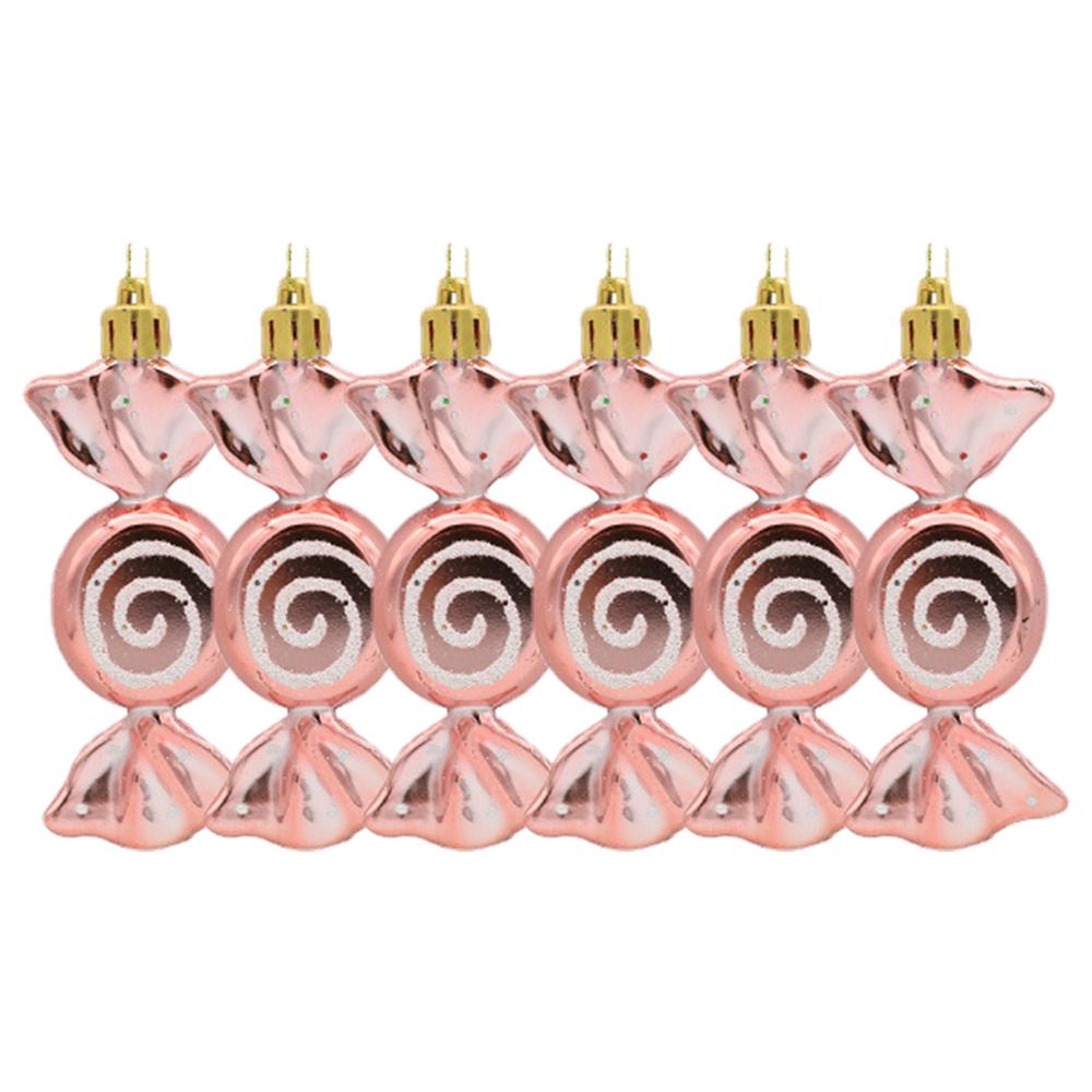 6pcs Christmas Candy Pendant Xmas Tree Hanging Ornaments Christmas Decorations For Home 2025 Navidad Noel New Year Kids Gift