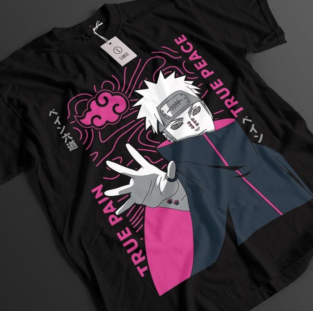 

Naruto Shirt Pain Tshirt Yahiko T-Shirt Jiraya Anime Conan Akatsuki Unisex Tee S