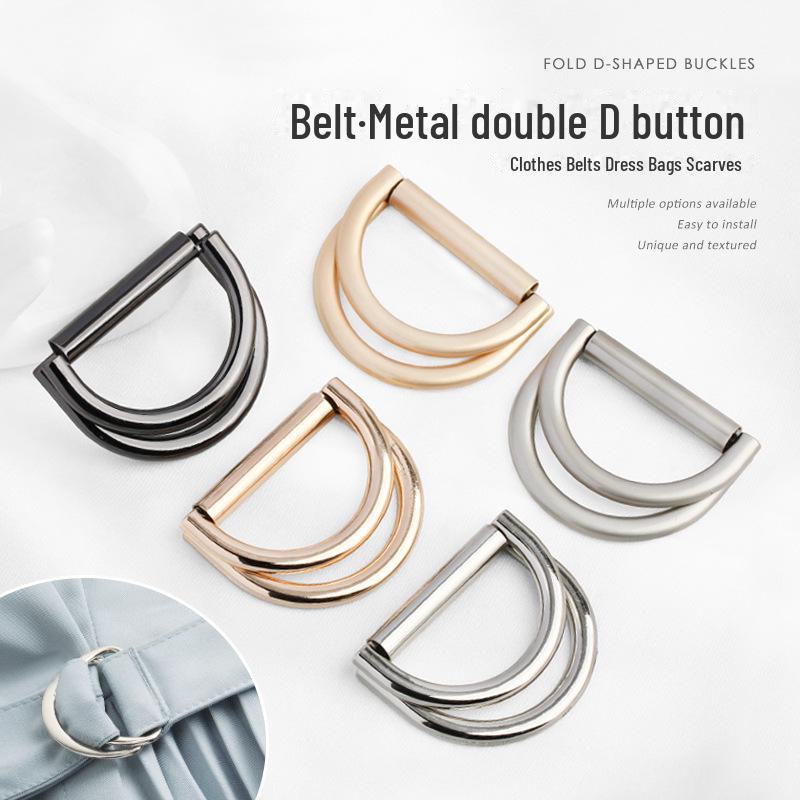 Adjustable Metal D-Ring Belt Buckle for Coats and Dresses