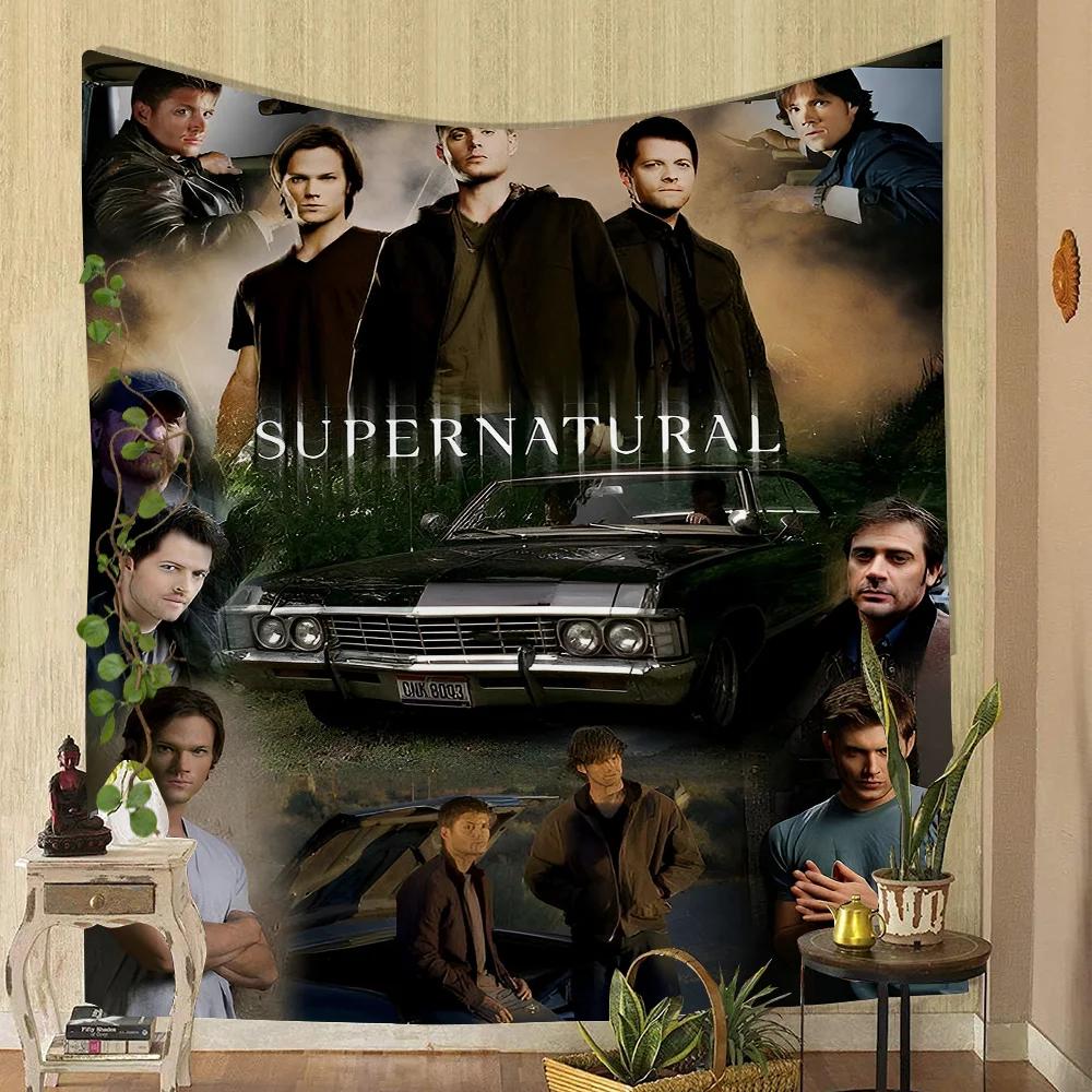 1PC TV Play Series Supernatural Movie Tapestry Printed Large Wall Tapestry Art Science Fiction Room Home Decor Decor Blanket