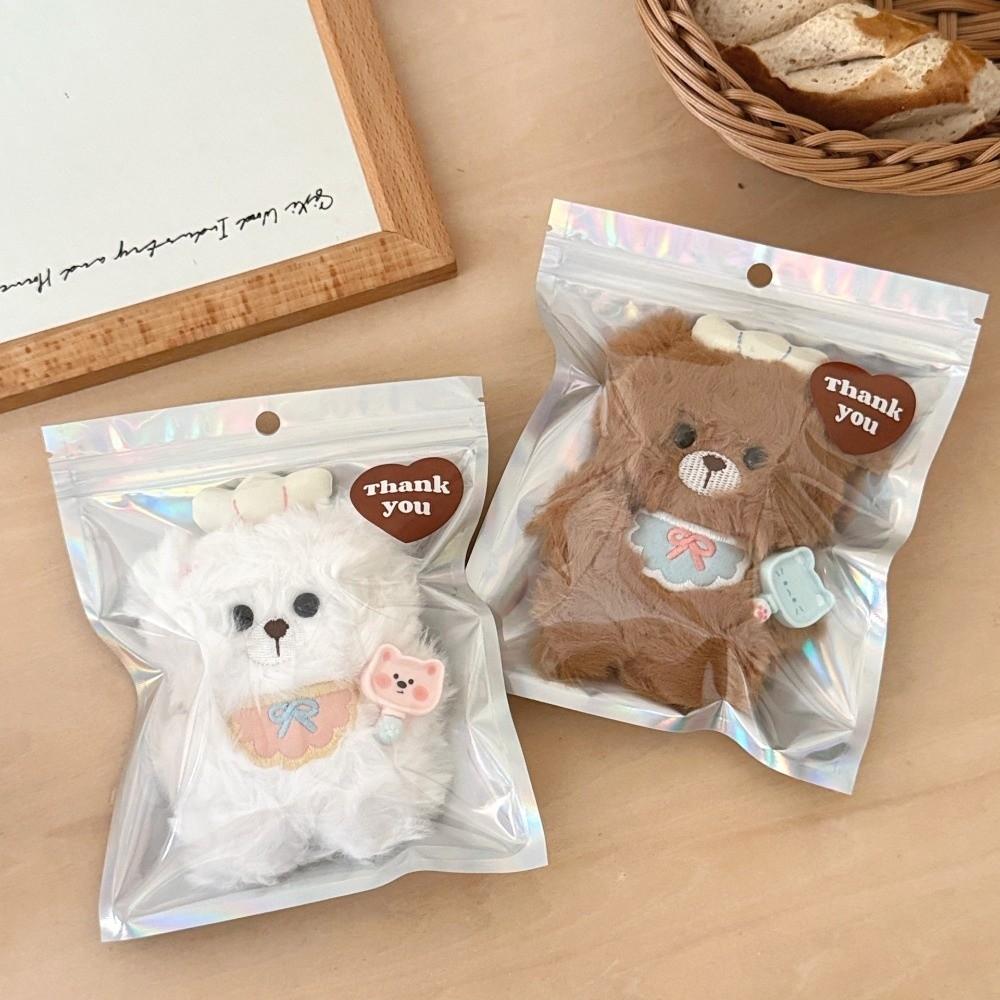 Cute Stuffed Cat Pendant Stress Relief Cartoon Animal Backpack Pendant Soft Feel Black White Kitten Plushie Toy Backpack Decor