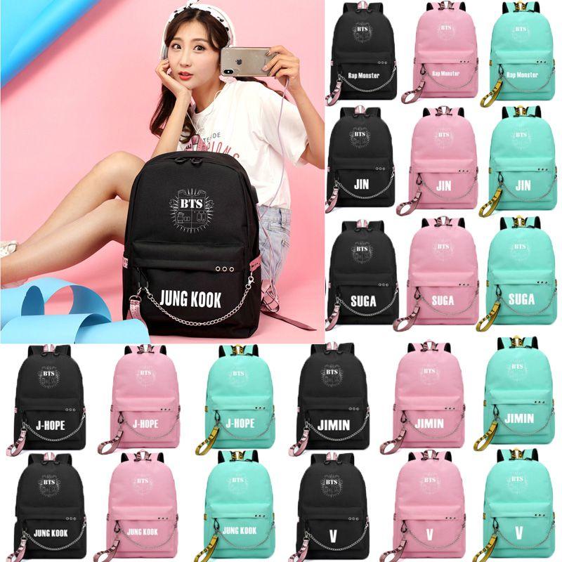 Kpop Bangtan Boys Bts Backpack Usb Charging School Bags Rucksack Bags Travel