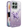 KADEM For Honor X6b 4G Case Dragonfly Kickstand TPU Flowers Glitter Phone Cover