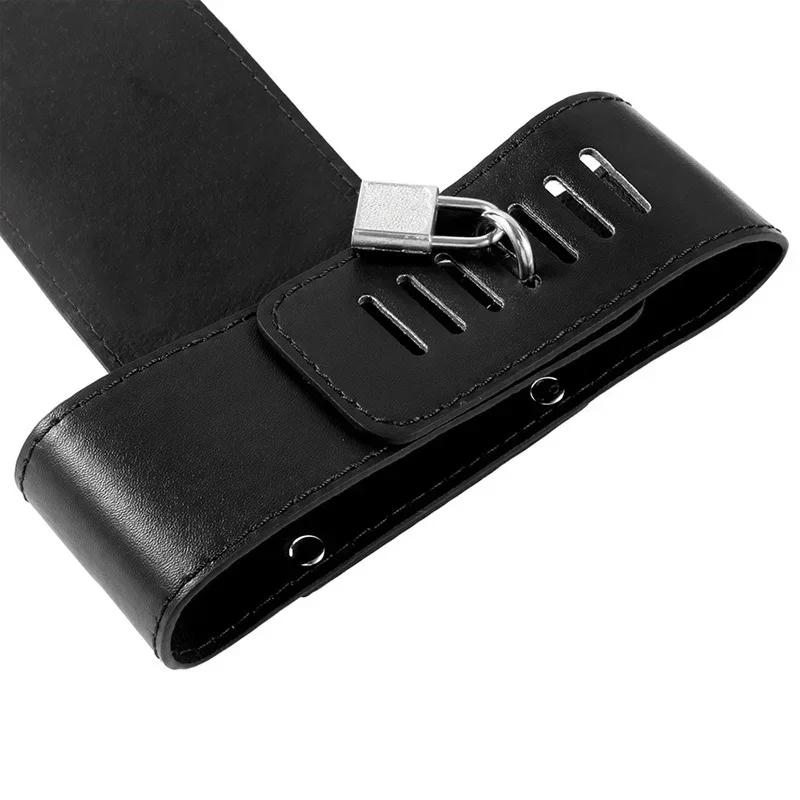 Bdsm Bondage Schwarzer Gürtel Ganzkörper Leder Fesselriemen Hand hinter dem Rücken Fesselung Arm Körper Fessel Handschuh Ärmel Sex Bandage