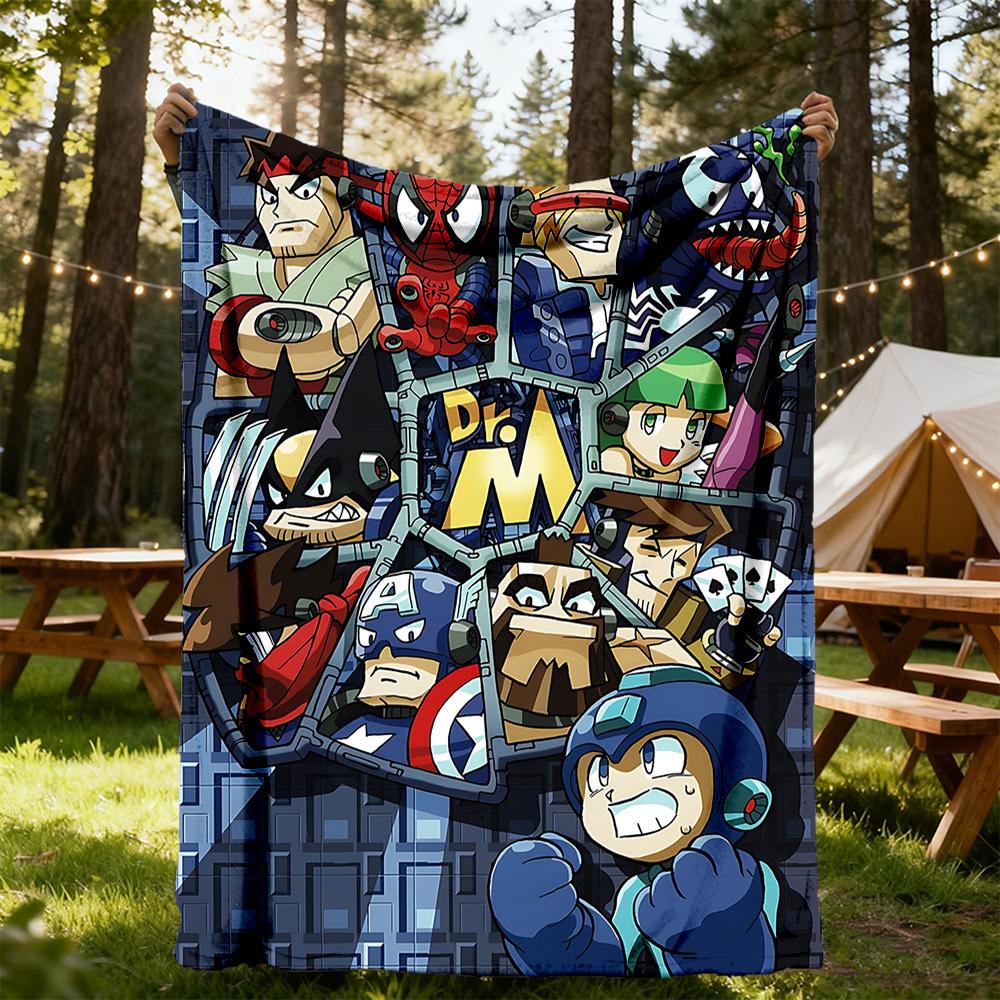 1PC Superheroes TeamUp Outdoor Blanket Lightweight Flannel, Soft & Warm, All-Season Use for Sofa, Outdoor, Camping, Living Room, Office74