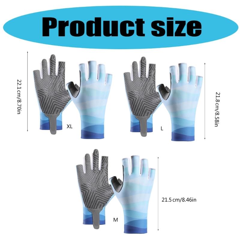 Angler Fingerless Gloves Breathable Anti-Slip Elastic Gloves for Fishing Hiking Cycling UPF50+ Sun Protections Gloves
