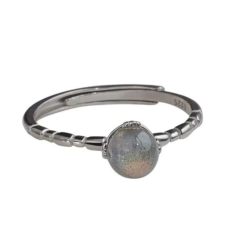 925 Sterling Silver Moonstone Women's Ring: Simple, Elegant, Luxury Fashion with a Cool, Stylish Design
