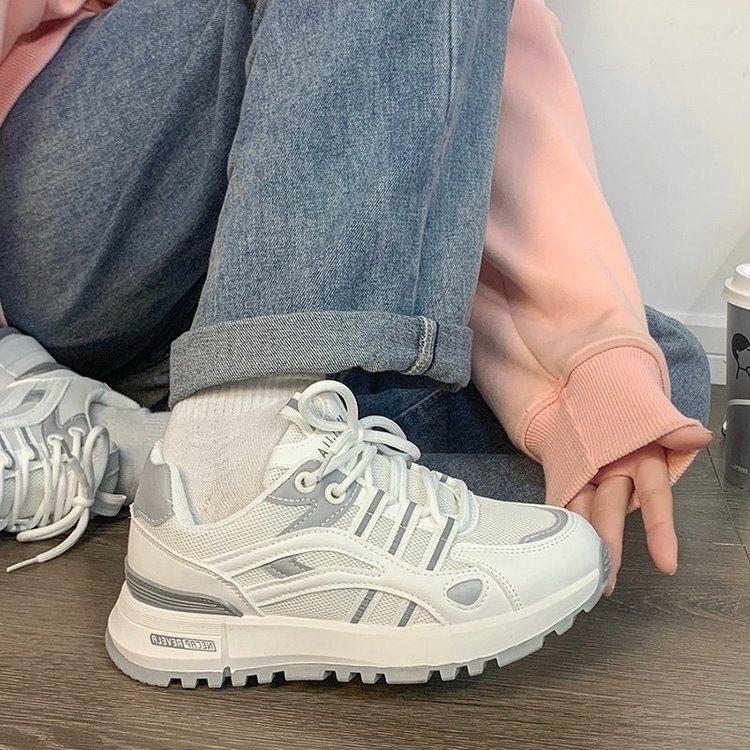 Daddy shoes women's ins tide 2025 spring new thick-soled breathable running shoes Korean version of super fire casual sports shoes