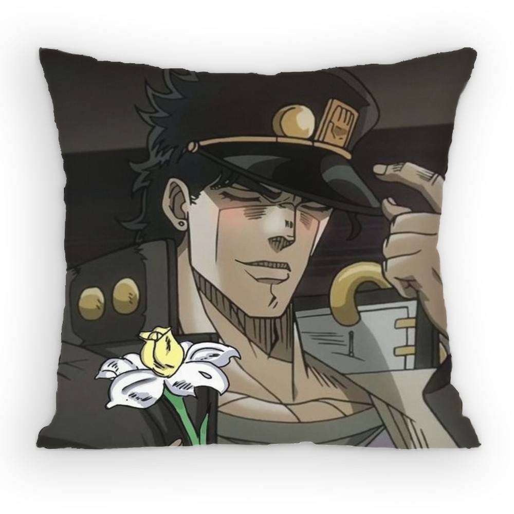Anime JoJo Kujo Jotaro Pillow Case Sofa Living Room Bedroom Headboard Backrest Cushion Square Cushion Nap Time