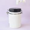 Creative ceramic sealed jar, large buckle with lid storage tank, round tea can, food and grains storage tank