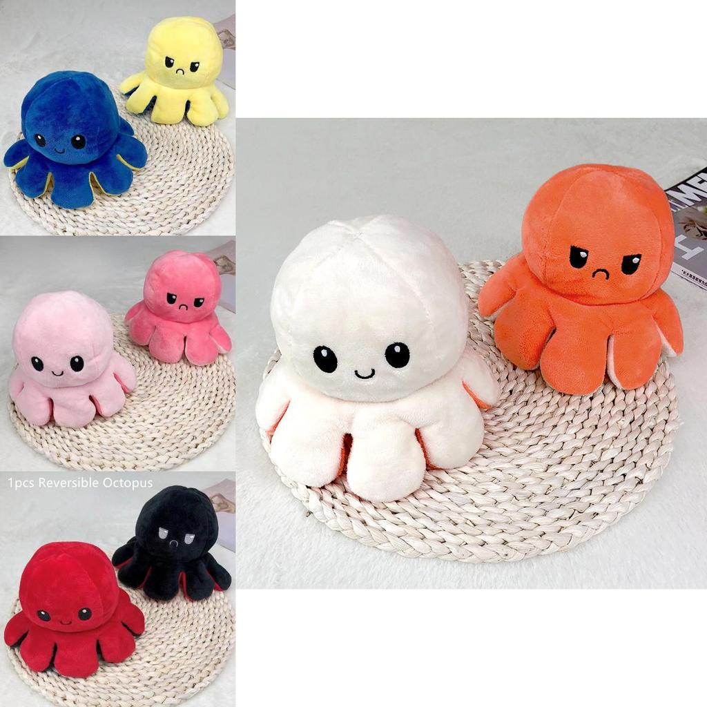 Adorable Double-sided Flip Reversible Octopus Plush Toy For Kids Soft And Cuddly Marine Life Stuffed Animal