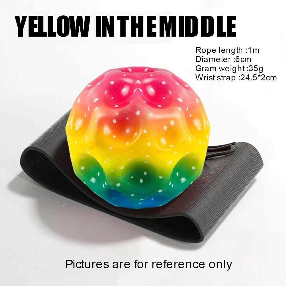 Fashion Colorful Bouncy Balls with Wristband High Elasticity Wrist Ball Rubber Hole Ball