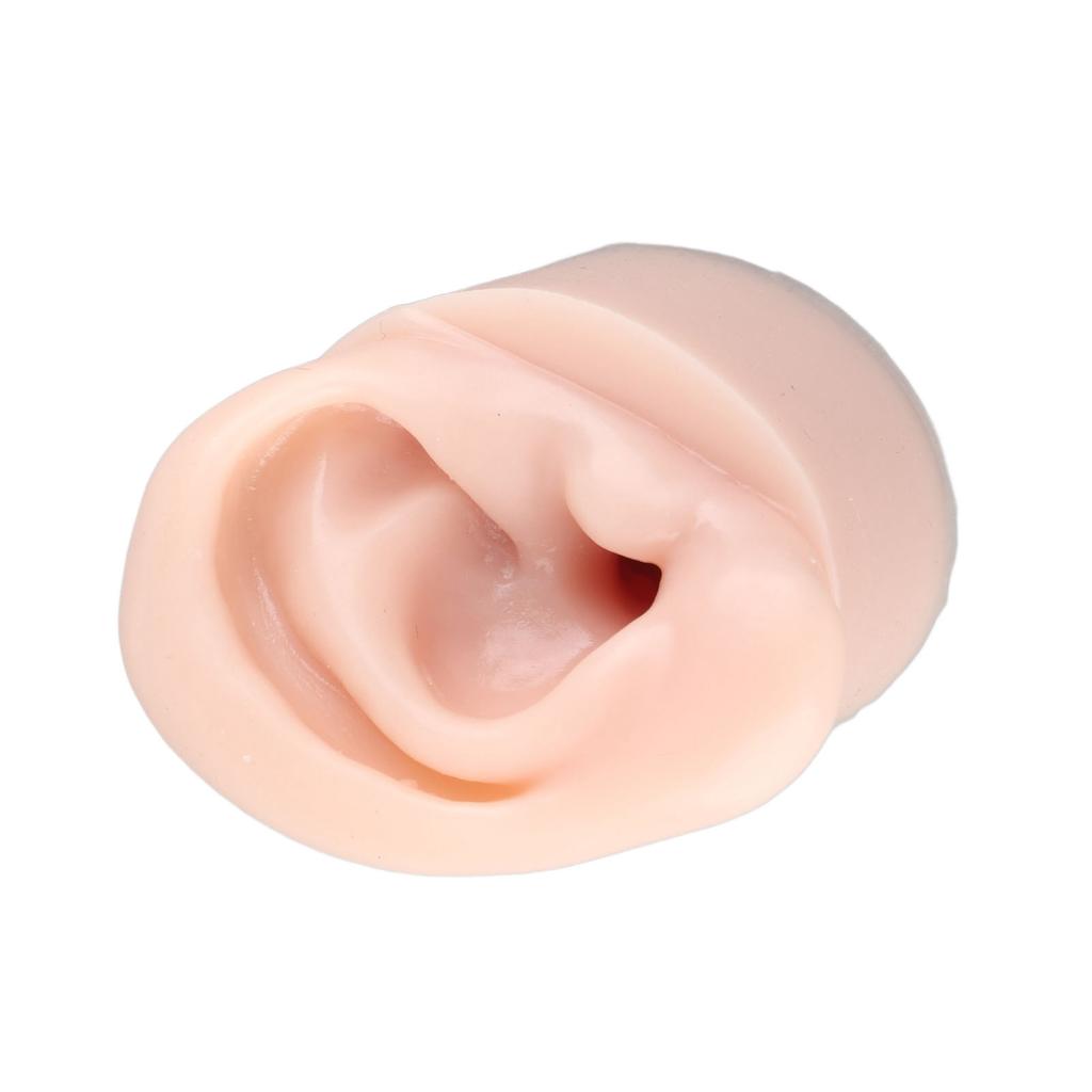 Silicone Ear Model Medium Skin Color Piercing Practice Ear Model for Earrings Display Teaching