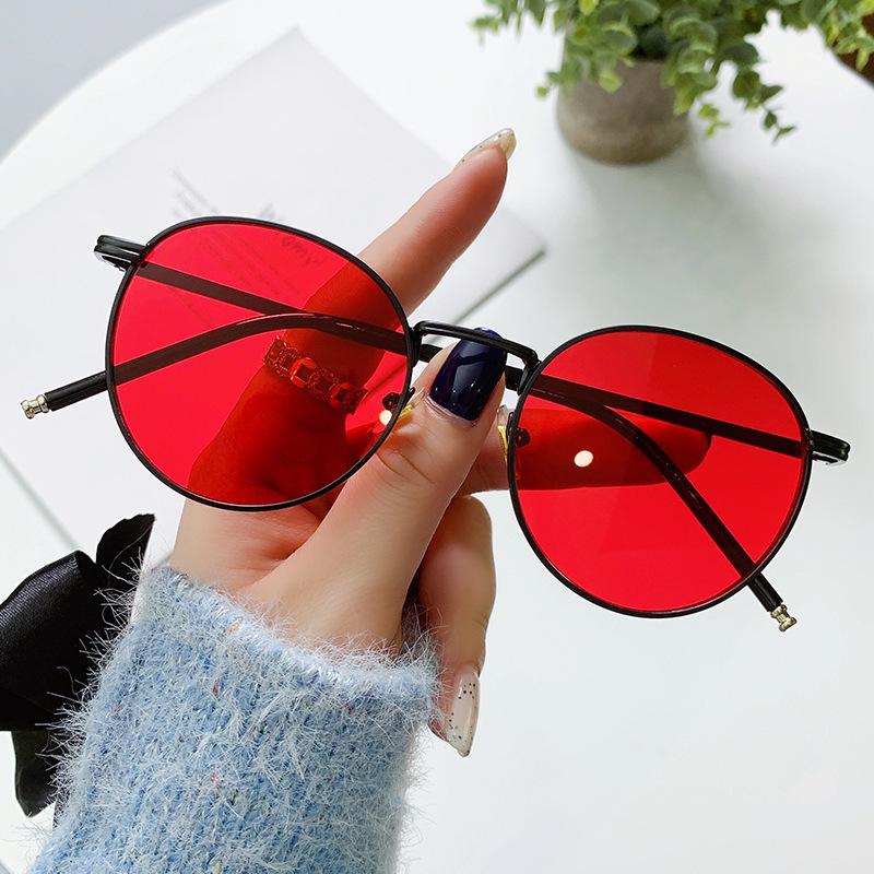 Metal Sunglasses Men'S Retro Small Oval Glasses Frame Prince Sunglasses Trendy Women'S Sunglasses
