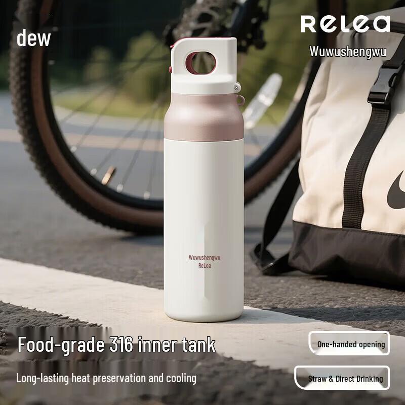 RELEA Star-leap Wonderland Dual-Drink Insulated Straw Cup 600ML