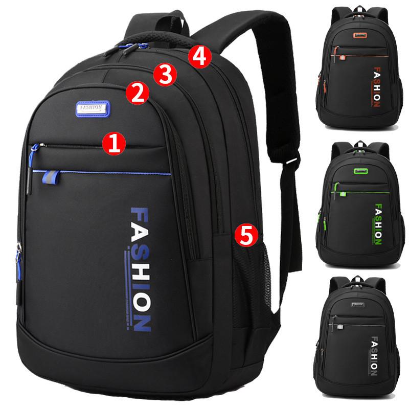 Oxford Letter Fashion Print Backpack Spine Protection 16in Compartment Laptop