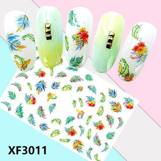 1 Sheet Colorful  Flowers and Animals  Water Transfer Slider for Manicure Nail Art Decoration Nail Sticker