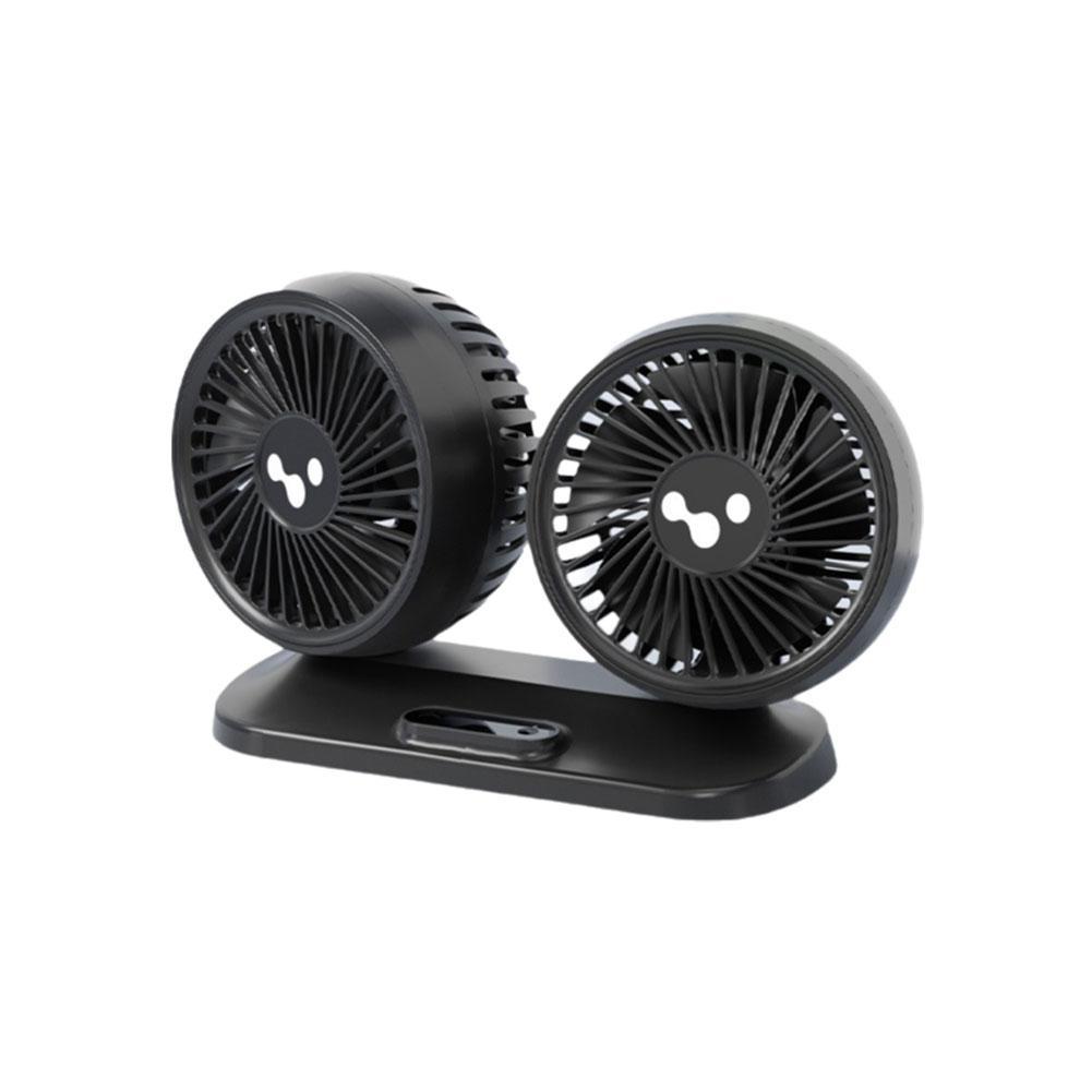 Car Fan Large Truck Cooling Small Bread Car Adjustable Head Powerful Speed Interface Portable Electric Double USB Fan Wind R5L3