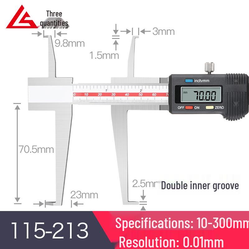 Stainless Steel Digital Vernier Caliper 10-150mm for Inner/Outer Groove Measurement