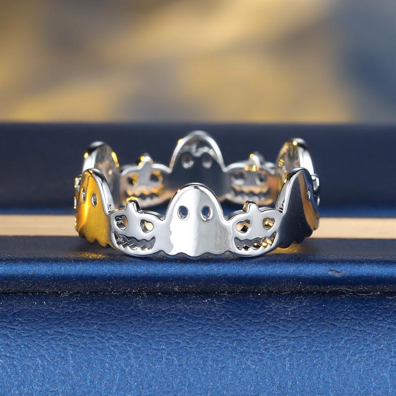 

Готическое золотое кольцо в стиле панк-призрак для мужчин и женщин, ювелирные изделия для вечеринки на Хэллоуин 10 серебряный