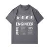 Men's 100% Cotton Crew Neck Short Sleeve T-Shirt, Funny Engineer Character Print Casual Soft Breathable Tee for Daily Wear, Graphic Novelty Casual Sum