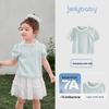 JELLYBABY Girls' French Lace Collar Short Sleeve T-Shirt