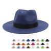 Unisex Summer Panama Sun Hat - Fashionable Straw Braid Fedora for Outdoor and Beach Wear.