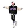 Koreanischer Stil Influencer Baby Mädchen Strickjacke: 2024 Frühling/Herbst Modische Letter Color Block Jacke