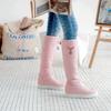 Winter Warm Plush Knee High Boots Women Comfy Flat Heel Snow Boots Slip On Platform Woman Long Boots Shoes Black Pink White 2025