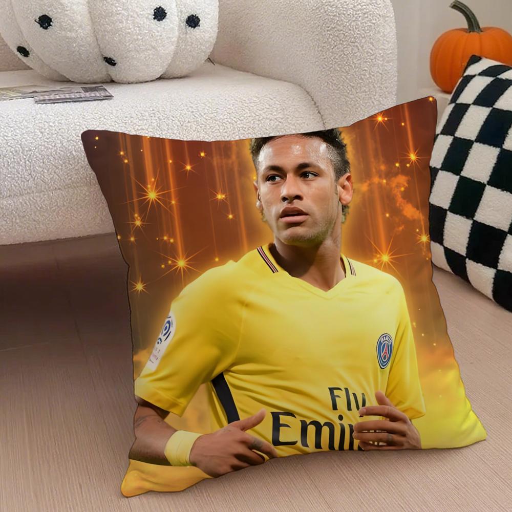 Brazilian Handsome Athlete NNeymar Jr Cushion Cover Throw Pillow Cover Hidden Button Durable Polyester Chair Cushion