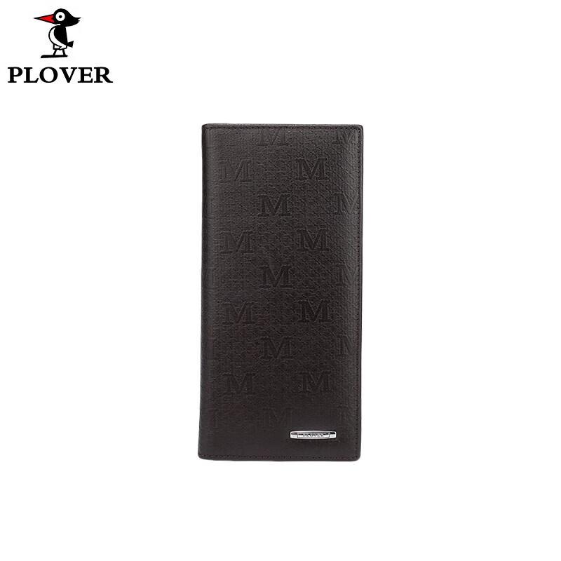 Мужской длинный кошелек PLOVER из коровьей кожи на молнии
