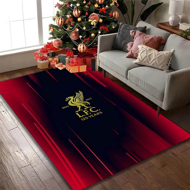 1pc Digital Printed Chair Rug for Home Office Use, Liverpool FC Carpet Appropriate for All Seasons, Soft Area Carpet