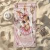 1pc Sweet Rabbit 2D Flat Beach Towel, Ideal for Beach Party Travel Camping, Essential Summer Beach Accessory