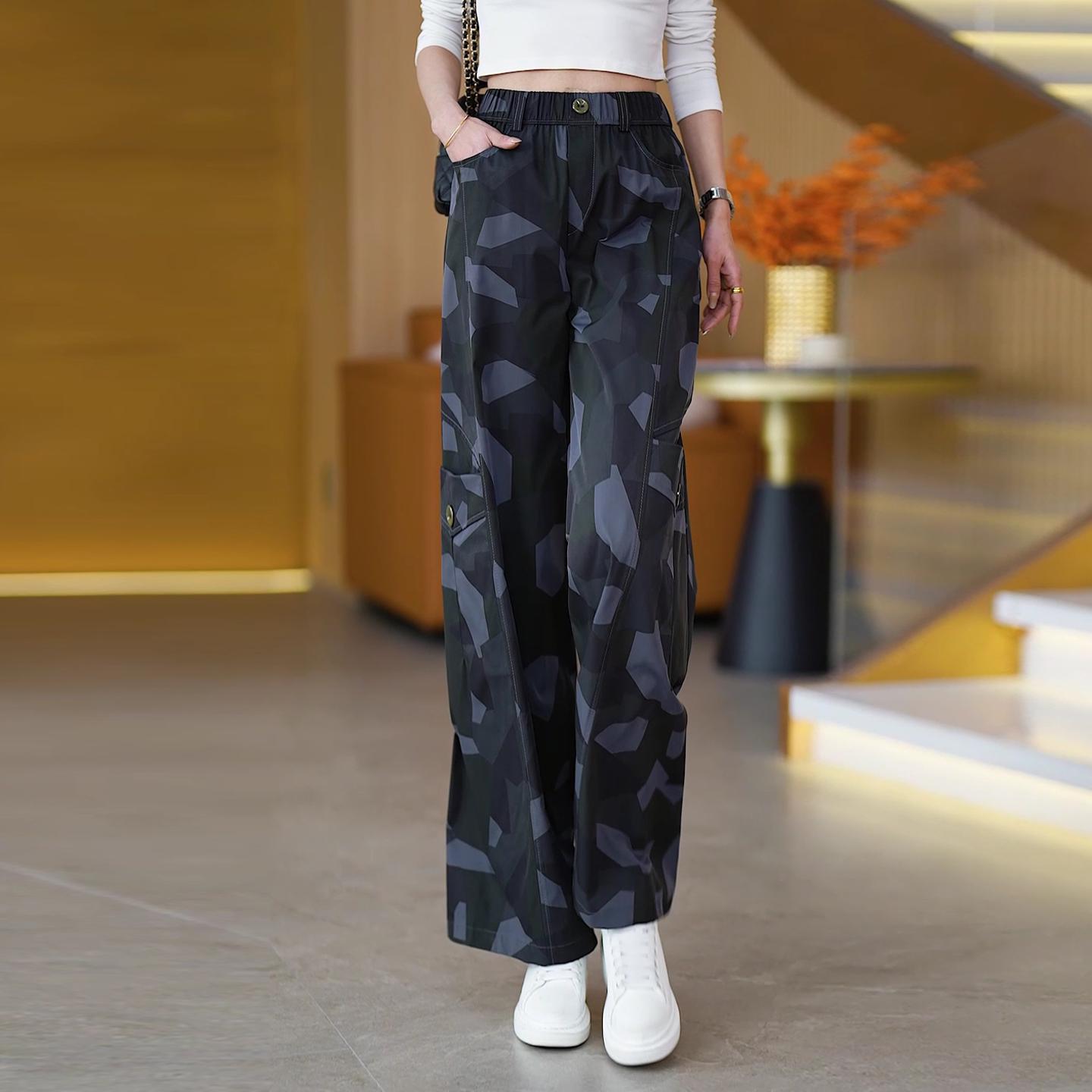 Women s High Waist Camouflage Hiking Pants - Spring 2026 Slimming Straight-Leg Fit S 85-95 lbs