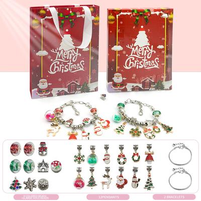 2023 Christmas Advent Calendar Gifts, DIY Bracelet Making Kit For For Kids Adult, 24-Days Christmas Countdown Calendar Jewelry Gifts