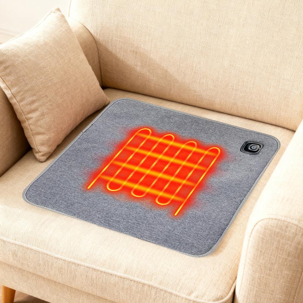 5V USB Heated Seat Cushion 3-Level Temperature Foldable Heating Cushion Power Bank Not Included for Stadiums Bleacher Camping