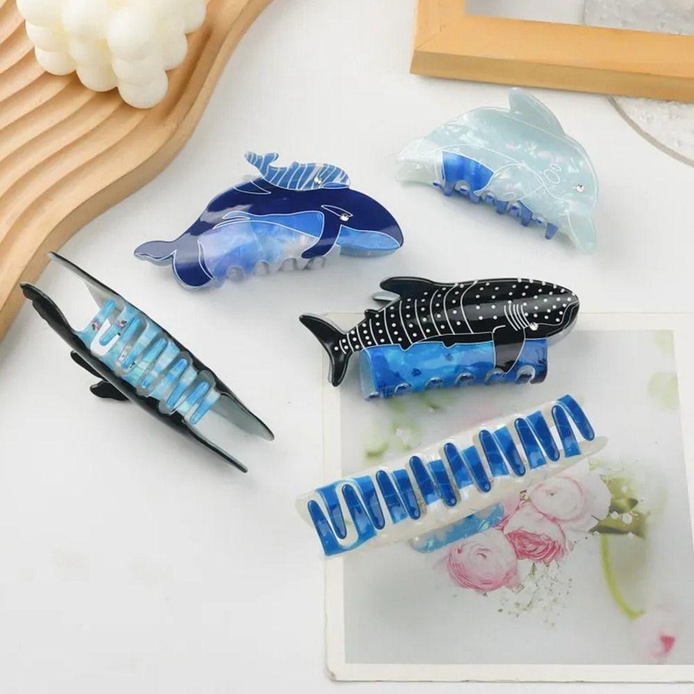 Whale Dolphin Hair Clip Fish Animal Hair Claw Creative   Female