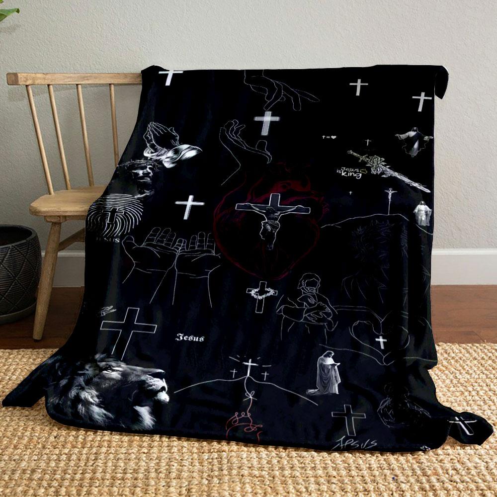 

Jesus Cross Faith Blanket Printed Blanket for Living Room Bed Couch lunch break Soft Cozy Blanket for Friend s festival Gift 80cm x 120cm