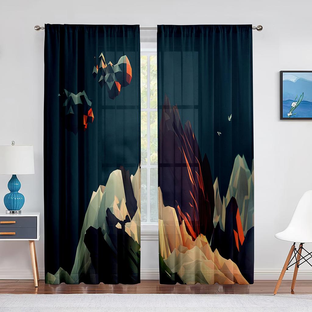 Dungi abstracte iluzie optică alb negru perdea din voal transparent pentru sufragerie dormitor perdele moderne din tul draperii