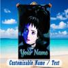 Beach Towel Custom Name Text, Quick Dry Large Towel For Beach HomeBeetlejuice Lydia Deetz