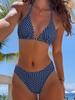Dámské plavky Oboustranný potisk Sexy s vázáním za krkem Bez zad Vázání vzadu Bikini Kostým Plážové oblečení Plavky