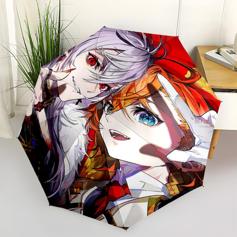 

1pc Outdoor Umbrella with Anime Characters - Automatic Opening/Closing, Portable 3-Fold Design, 8-Rib Iron Frame - Perfect Gift for Fans, Travele