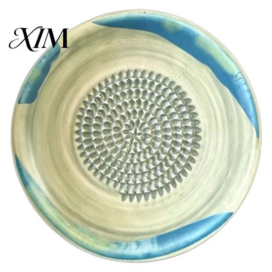 Wielofunkcyjna tarka do przecierów owocowych Ceramiczna tarcza do mielenia imbiru i czosnku, Tarka z ostrymi ząbkami, Łatwa do czyszczenia ręczna maszynka do mielenia dodatków żywnościowych