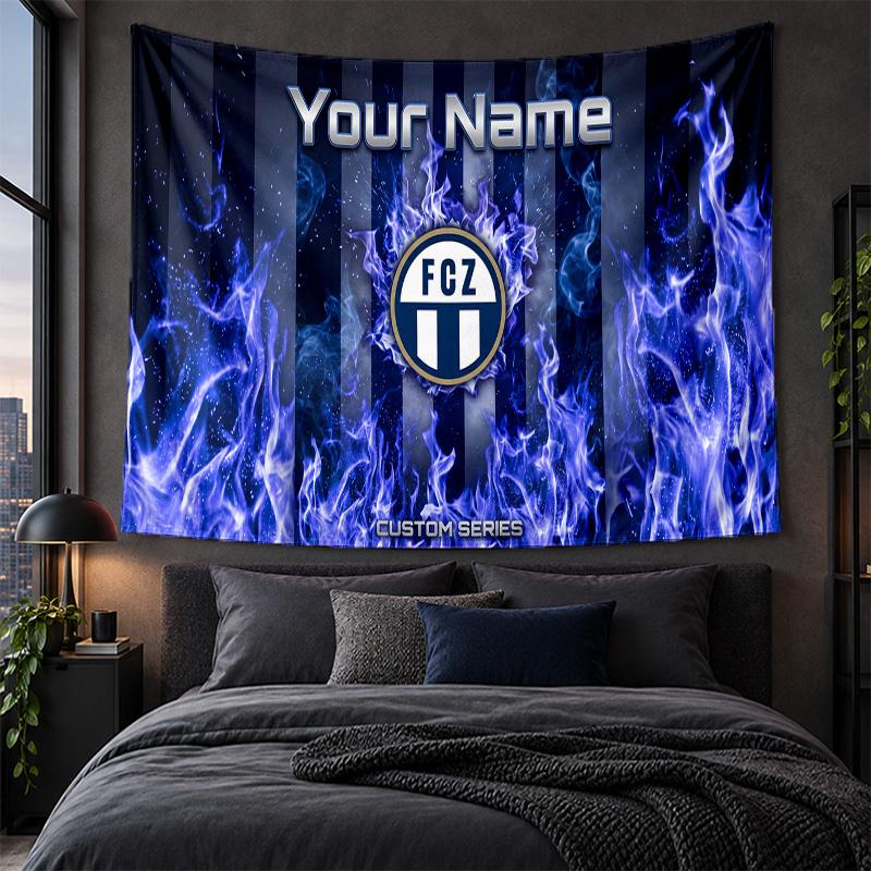 Personalized Tapestry Wall Hanging FC Zürich Pattern Art Background Cloth