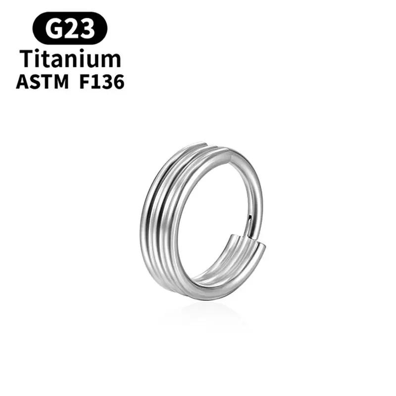 

ASTM F136 Titanium Nose Ring Piercing 16G Clicker Gothic Nose Conch Tragus Cartilage Septum Piercing Sexy Body Jewelry New 16G 1.2x10mm срібний