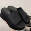 Fashion Round Toe Ultra High Slide Women Sandals Summer Fashion Open Toe Wedges Platform Sandals Simple Comfortable Non-slip Ladies Shoe